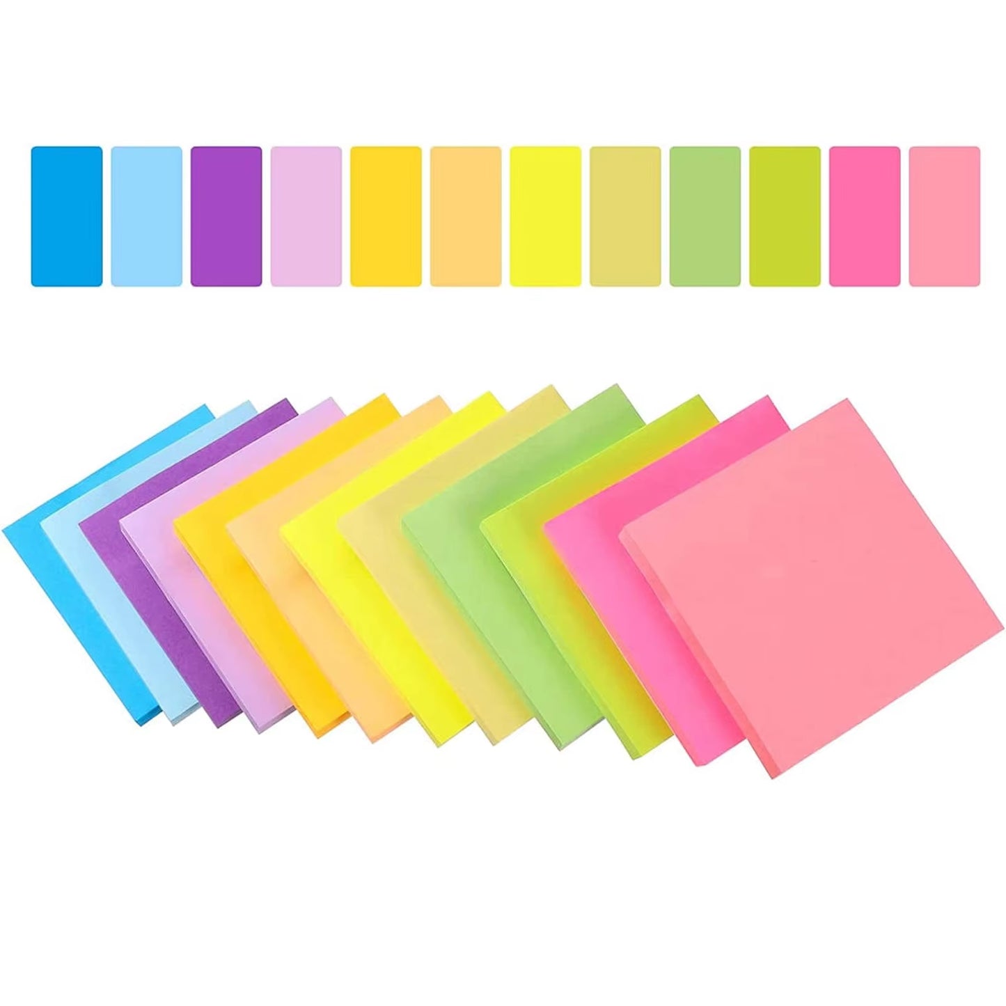 6 Pcs Fluorescent Color 3*3Inch Sticky Note Note Pads Stickers Planner Sticker Notepad Memo Pad School Office Supplies