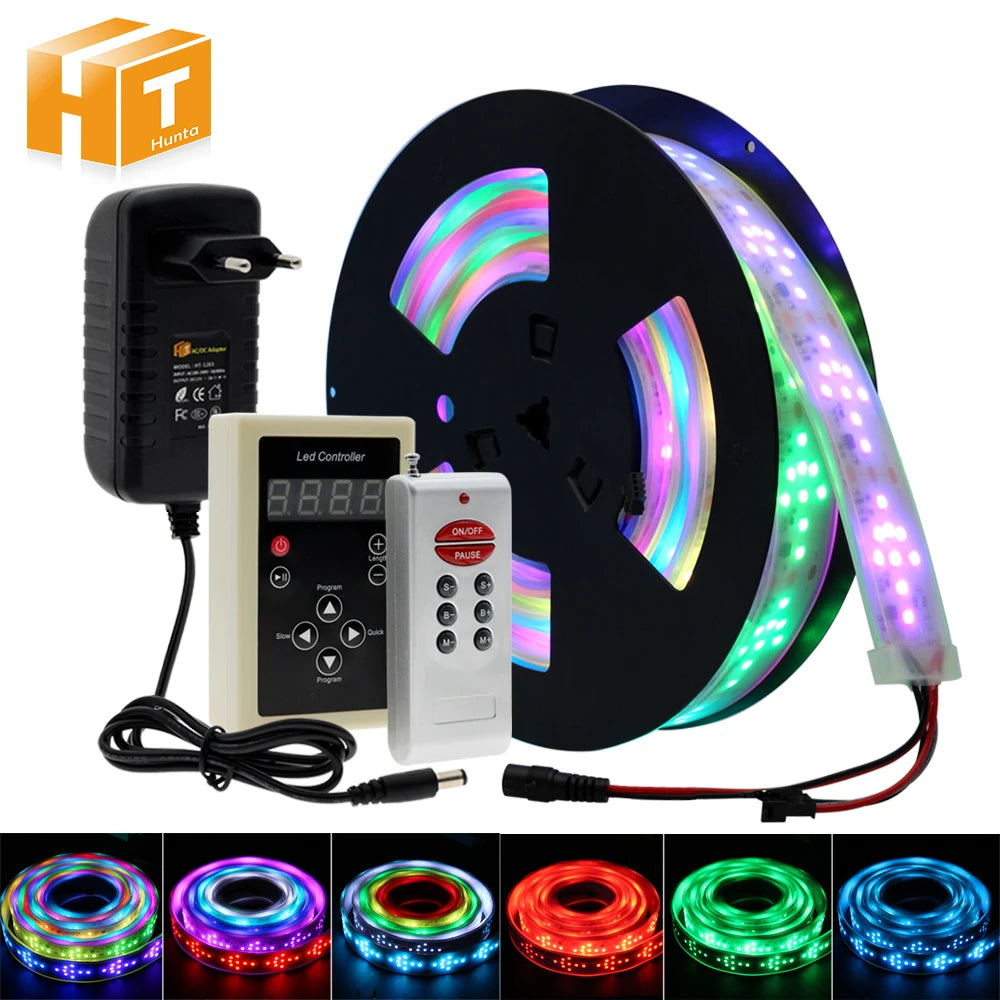 LED Horse Race Light 1903 RGB Color Runing Changeable LED Strip 5M 10M +133 Program RF Controller Holiday Decoracion Fairy Light