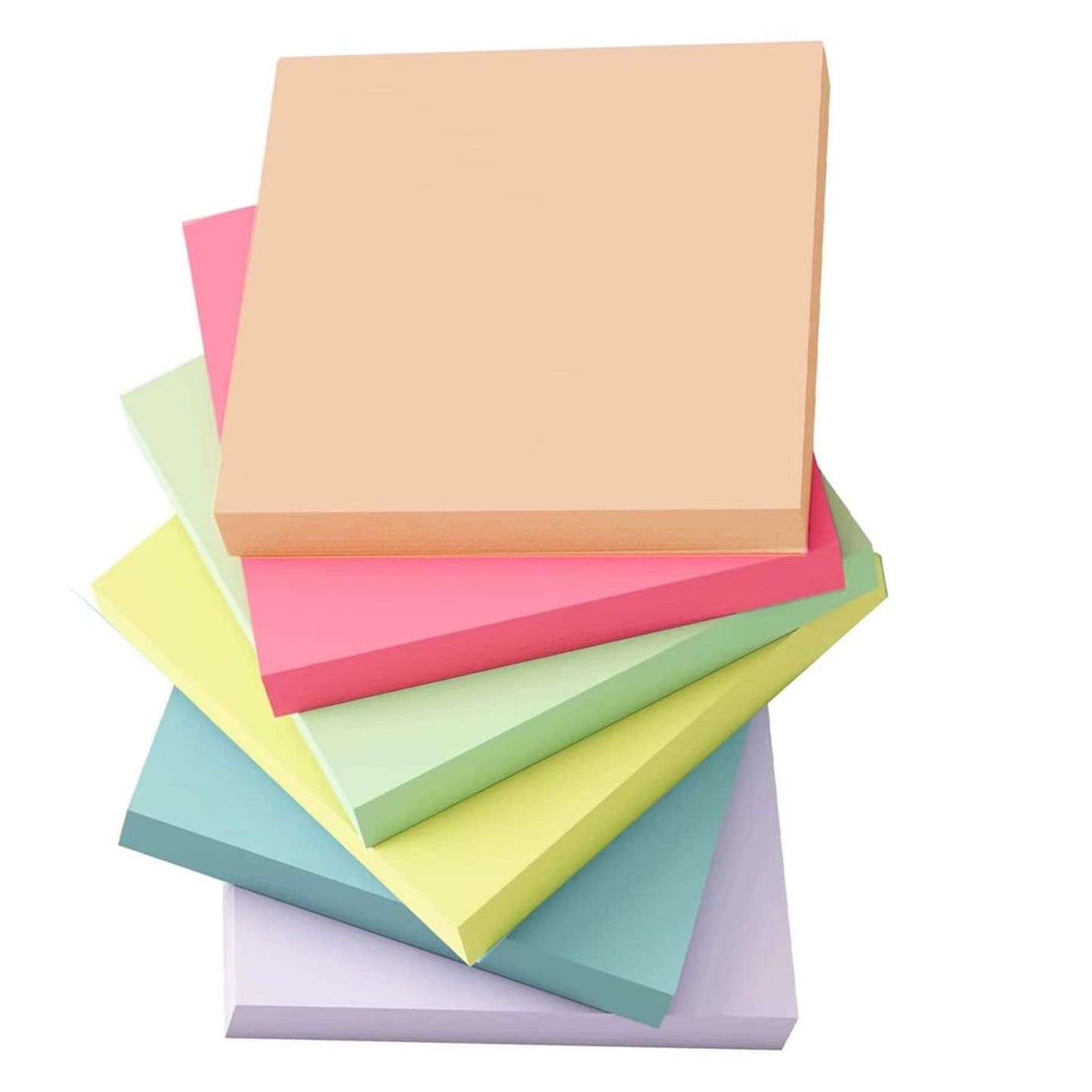 6 Pcs Fluorescent Color 3*3Inch Sticky Note Note Pads Stickers Planner Sticker Notepad Memo Pad School Office Supplies