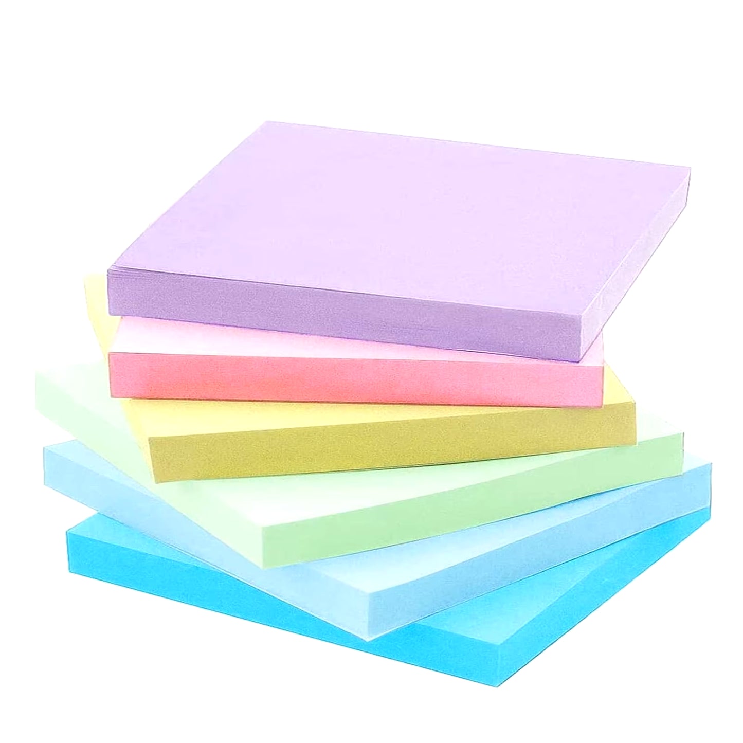 6 Pcs Fluorescent Color 3*3Inch Sticky Note Note Pads Stickers Planner Sticker Notepad Memo Pad School Office Supplies
