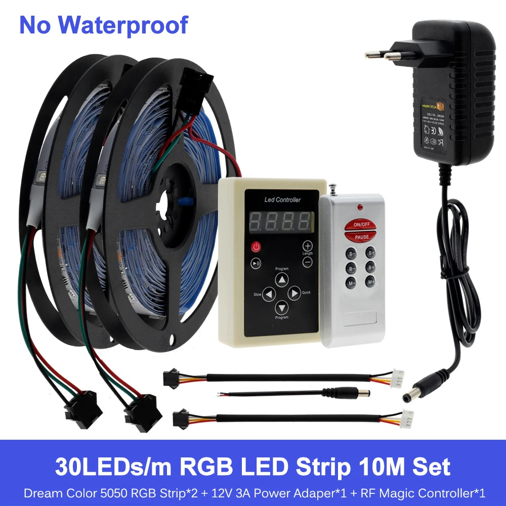 LED Horse Race Light 1903 RGB Color Runing Changeable LED Strip 5M 10M +133 Program RF Controller Holiday Decoracion Fairy Light