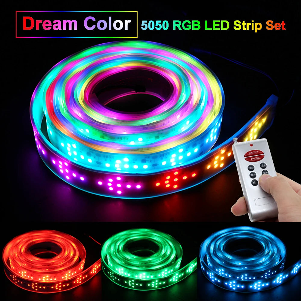 LED Horse Race Light 1903 RGB Color Runing Changeable LED Strip 5M 10M +133 Program RF Controller Holiday Decoracion Fairy Light