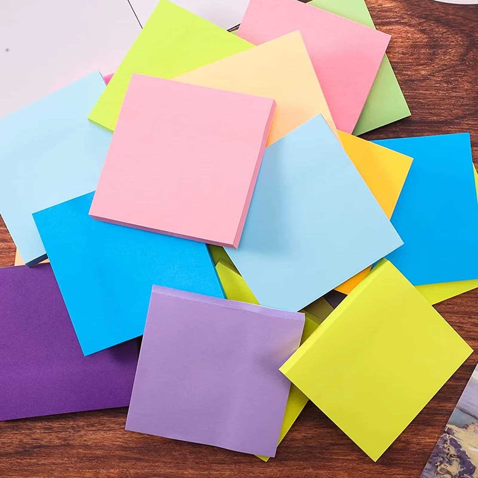 6 Pcs Fluorescent Color 3*3Inch Sticky Note Note Pads Stickers Planner Sticker Notepad Memo Pad School Office Supplies